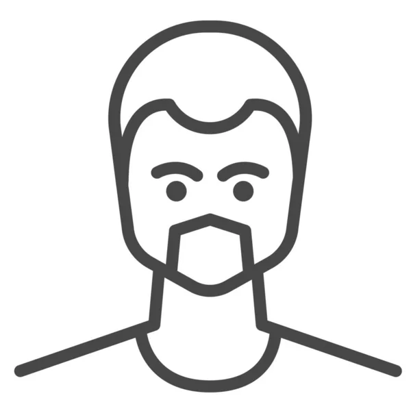 Avatar Beard Character Icon Outline Style — Stock Vector
