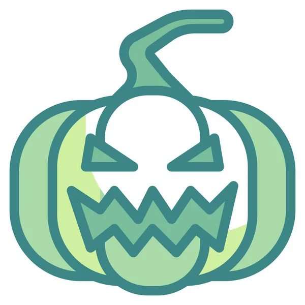 Miedo Halloween Horror Icono Estilo Contorno Lleno — Vector de stock