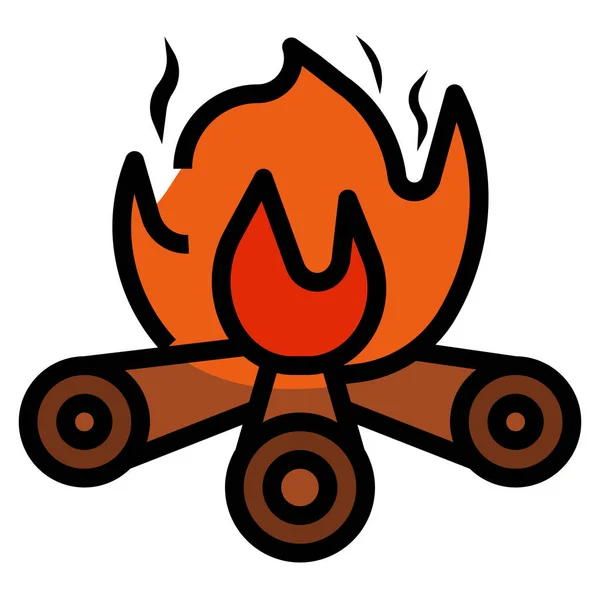 Bonfire Burn Camping Icon Filled Outline Style — Stock Vector