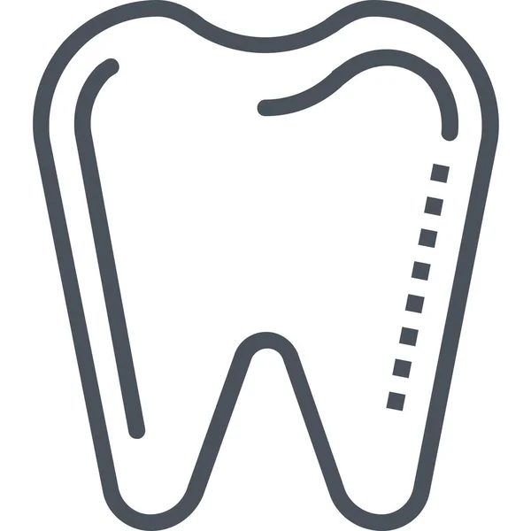 Zahnarzt Zähne Zahn Symbol Umriss Stil — Stockvektor