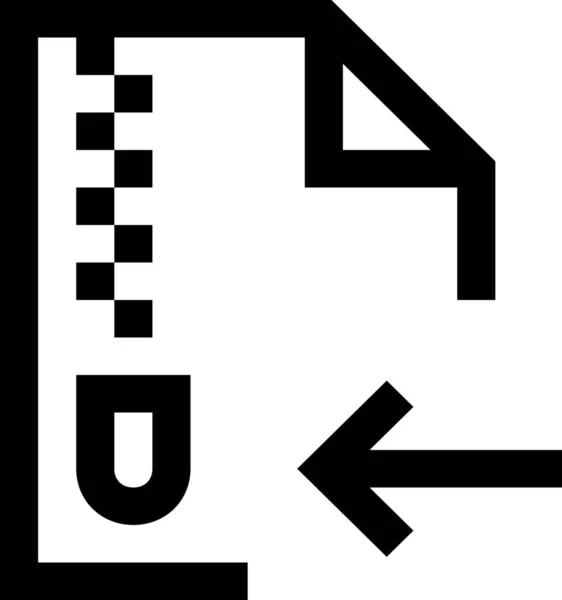 Pfeil Komprimiertes Dokument Symbol Outline Stil — Stockvektor