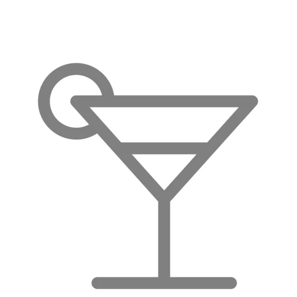 Икона Коктейля Шампанского Стиле Абрис — стоковый вектор