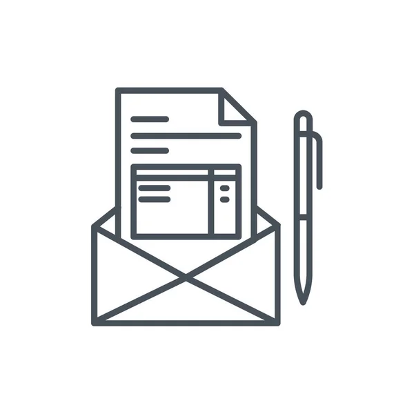 Document Email Fichier Icône Dans Style Outline — Image vectorielle