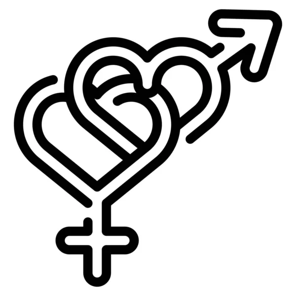 Ikona Miłości Płci Żeńskiej Zarysie Stylu — Wektor stockowy