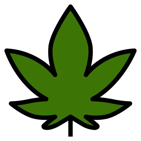 Cannabis Hemp Indica Icon Filled Outline Style — Stock Vector