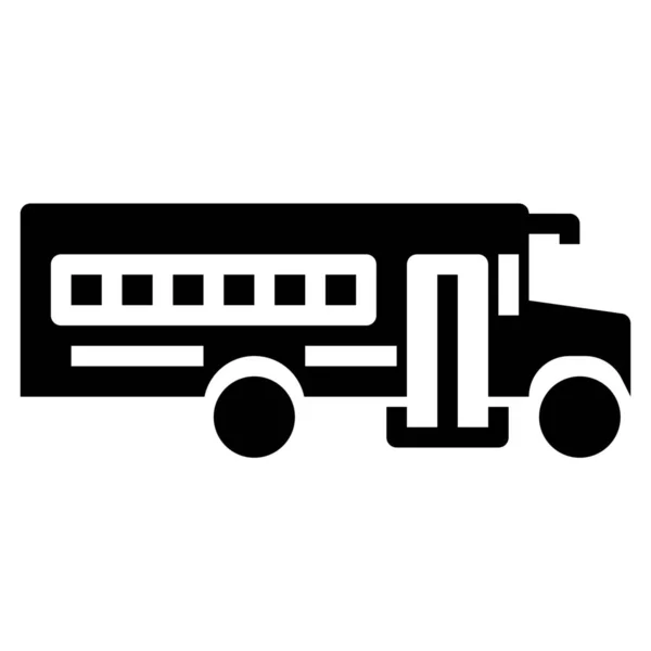 Unidad Autobús Icono Los Niños Estilo Sólido — Archivo Imágenes Vectoriales