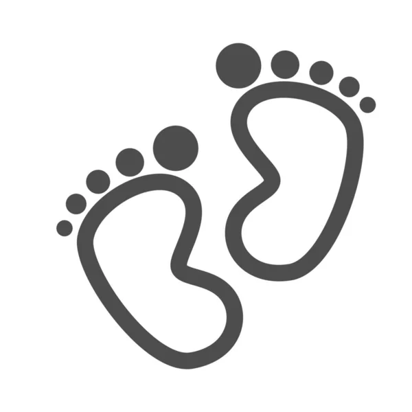 Baby Fußabdruck Symbol Outline Stil — Stockvektor