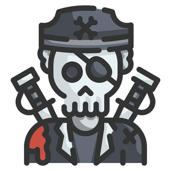 Fantasma Halloween Horror Icono — Vector de stock