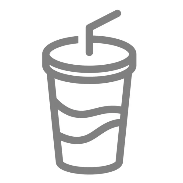 Cola Drink Fast Food Ikone Outline Stil — Stockvektor