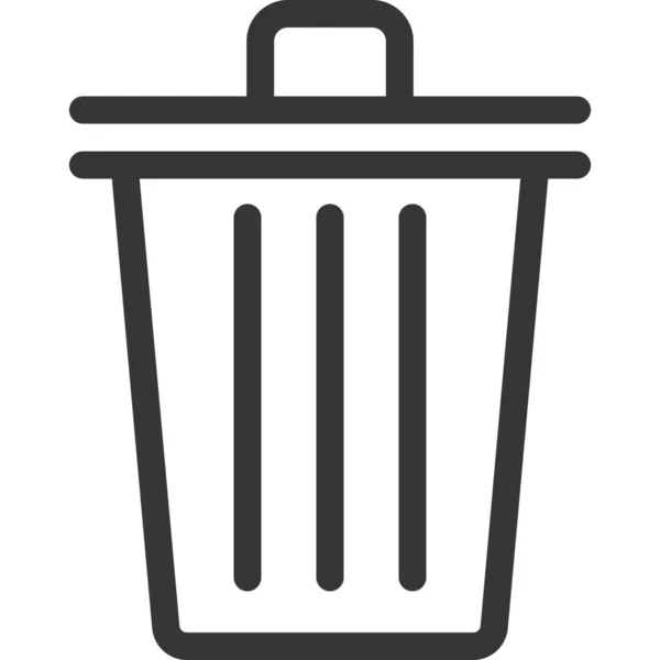 Bin Can Computer Icon Outline Style — стоковый вектор