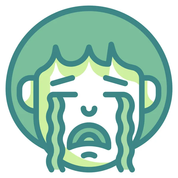 Piangere Piangendo Icona Emoji — Vettoriale Stock