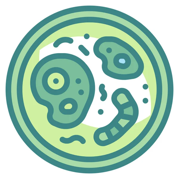 Bacteria Bacterium Biology Icon Estilo Contorno Rellenado — Vector de stock