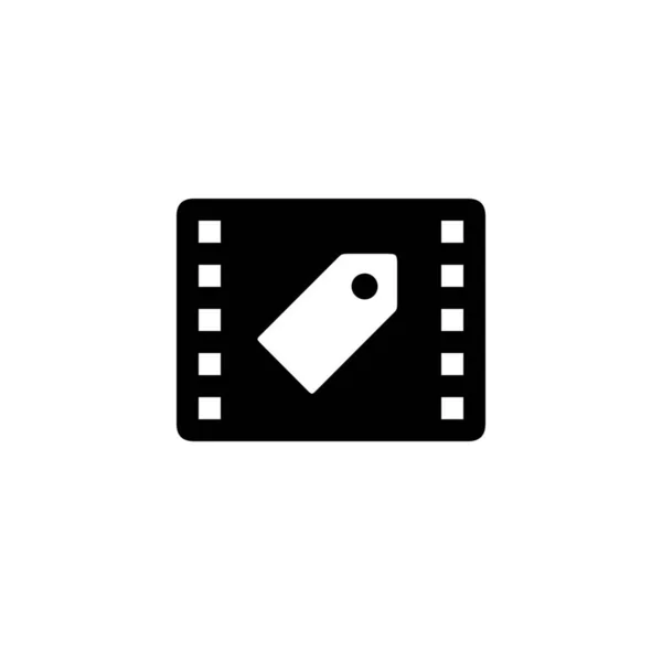 Film Tag Solid Icon Solid Style — Stock Vector