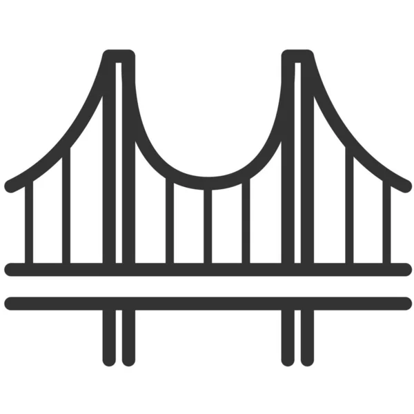 Піктограма Будівництва Мосту Стилі Контур — стоковий вектор