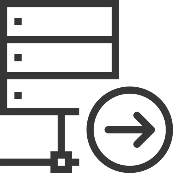 Icono Alojamiento Base Datos Computadora Estilo Esquema — Vector de stock