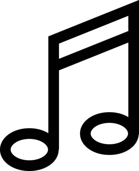 Icono Nota Música Móvil Estilo Esquema — Vector de stock