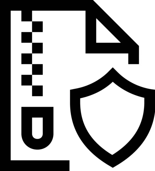 Dokument Datei Firewall Symbol Outline Stil — Stockvektor