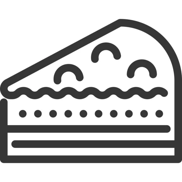 Bäckerei Geburtstagstorte Ikone Umriss Stil — Stockvektor