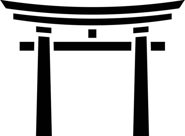 Ворота Інарі Японська Значок Суцільному Стилі — стоковий вектор