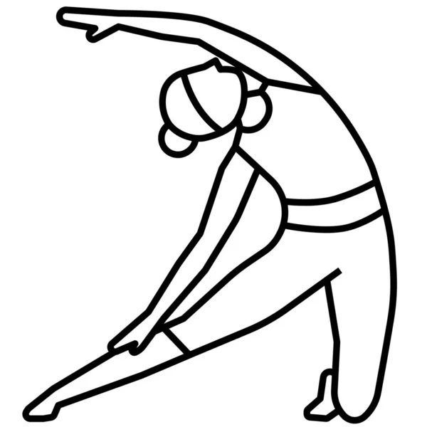 Poort Pose Yoga Icoon Outline Stijl — Stockvector