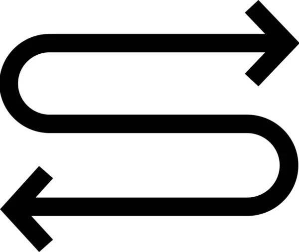 Pfeil Zwei Wege Solides Symbol Soliden Stil — Stockvektor