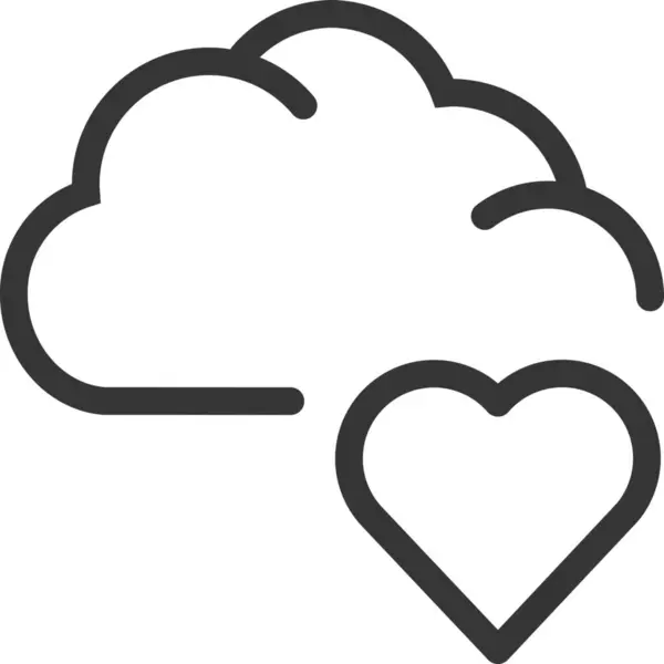 Outline Biçiminde Bulut Bilgisayar Veritabanı Simgesi — Stok Vektör