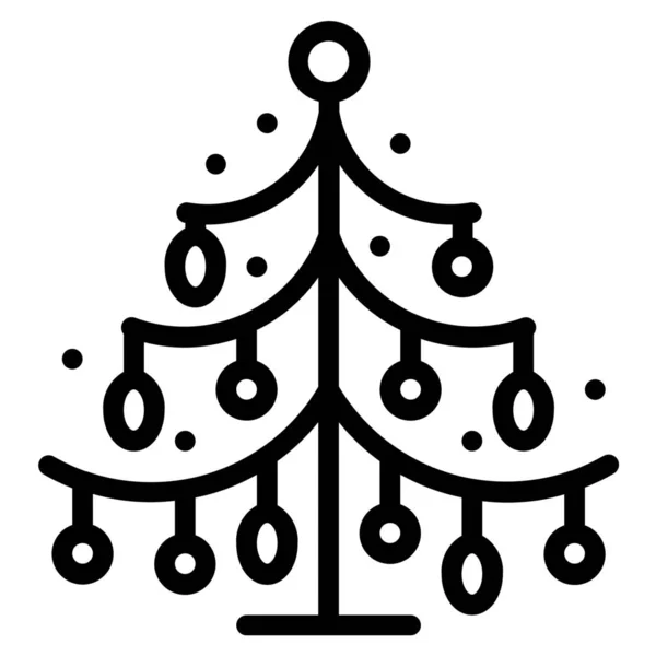 Χριστουγεννιάτικη Διακόσμηση Εικονίδιο Φωτισμού Στυλ Περίγραμμα — Διανυσματικό Αρχείο