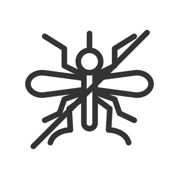 Mosquito Molesto Icono Insecto Estilo Esquema — Vector de stock