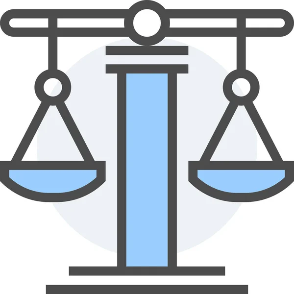 Tribunal Igualdad Juez Icono Categoría Derecho Asuntos Legales — Vector de stock