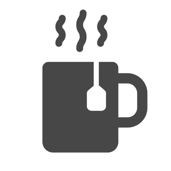 Taza Aromática Icono Caliente Estilo Sólido — Vector de stock