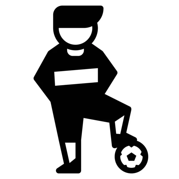 Ikona Gry Piłkę Nożną Trenera Stylu Solid — Wektor stockowy