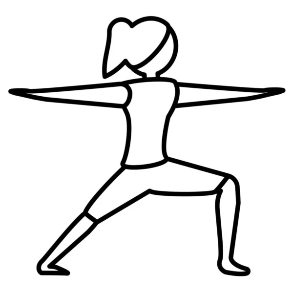 Equilibrio Meditación Pose Icono Estilo Esquema — Vector de stock