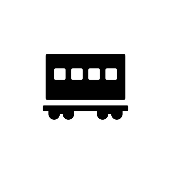 Yolcu Treni Seyahat Simgesi Katı Biçimli — Stok Vektör