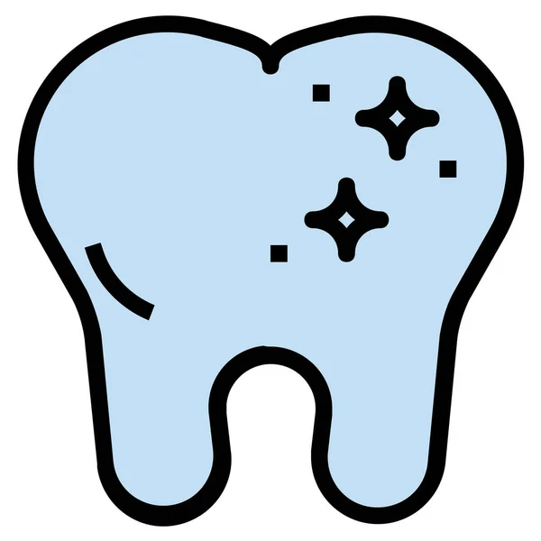 Ícone Dentista Dental Limpo Estilo Esboço Preenchido —  Vetores de Stock
