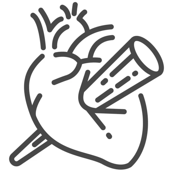 Καρδιά Kill Stick Εικονίδιο Στυλ Περίγραμμα — Διανυσματικό Αρχείο