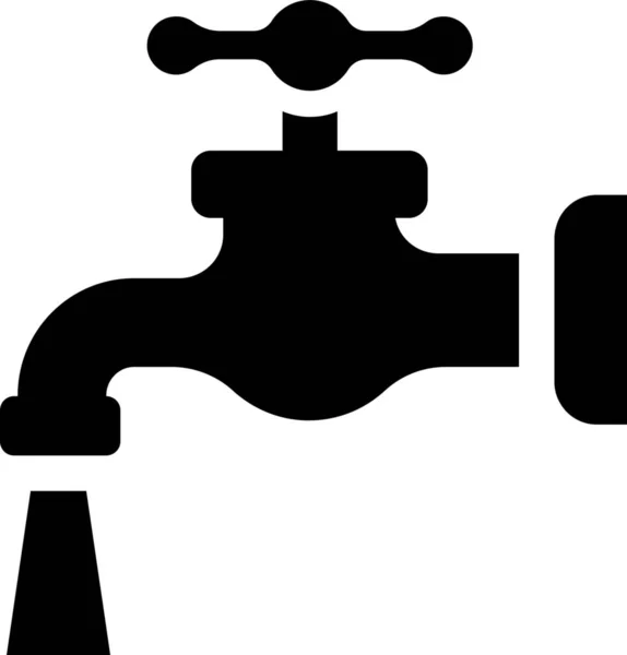 Faucet Plumbing Supply Icon Solid Style — Stock Vector