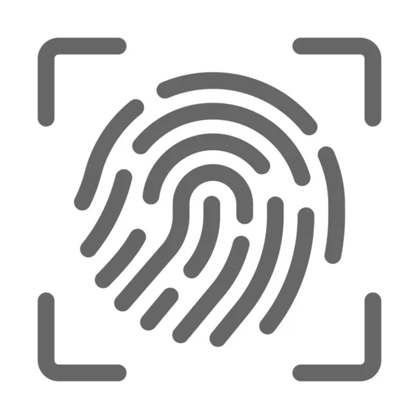 Biometric Fingerprint Focus Icon — Stock Vector