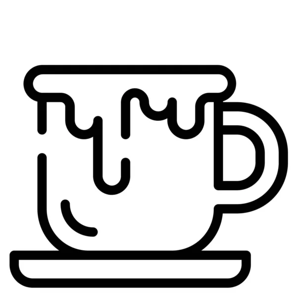 Schokolade Kaffeetasse Symbol Outline Stil — Stockvektor