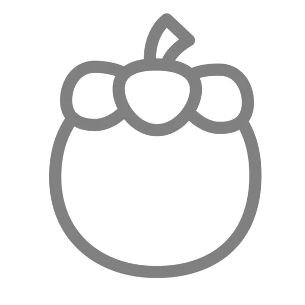 Mangosteen Thai Icon Outline Style — 스톡 벡터