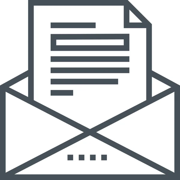 Icône Lettre Email Affaires Dans Style Contour — Image vectorielle