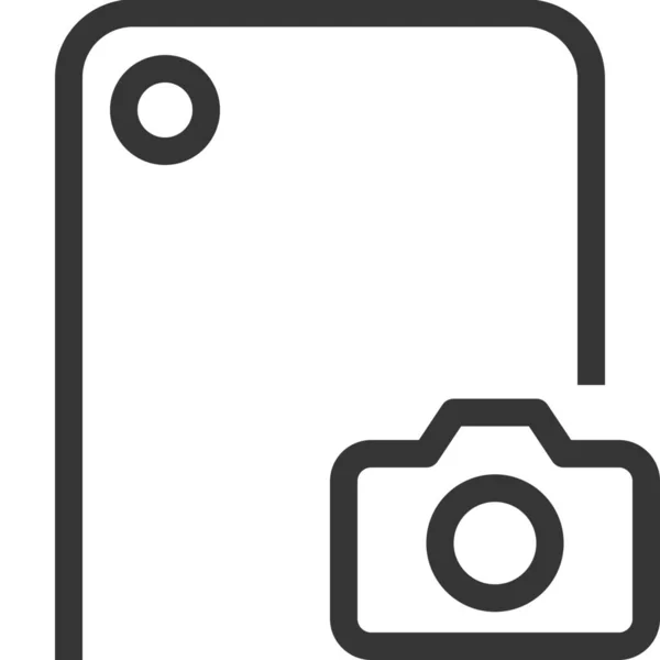 Icono Del Teléfono Móvil Cámara Estilo Esquema — Vector de stock