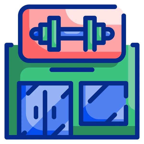 Fitnessikone Für Kurzhanteln Filled Outline Stil Bauen — Stockvektor