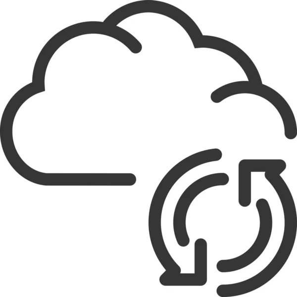 Иконка Базы Данных Облачных Компьютеров Стиле Outline — стоковый вектор