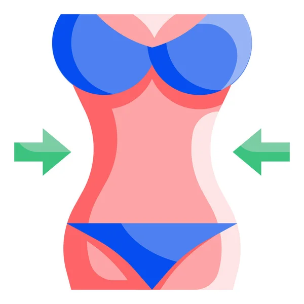 Beaty Bikini Vücut Simgesi Düz Stilde — Stok Vektör