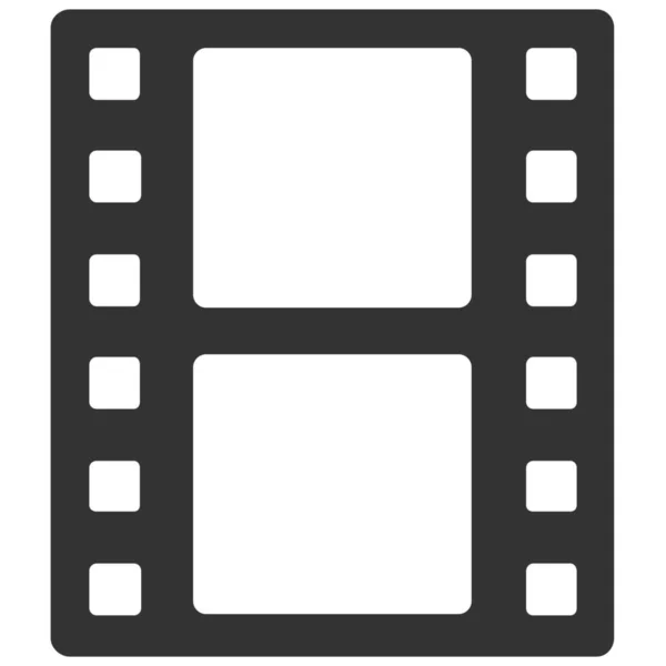 Klipp Film Ikon Fast Stil — Stock vektor