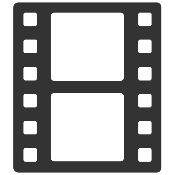 Clip Film Icon Solid Style — стоковый вектор