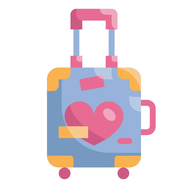 Bolsa Corazón Luna Miel Icono Estilo Plano — Vector de stock