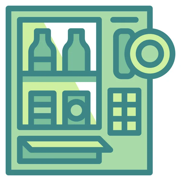 饮料食品机械图标充填轮廓风格 — 图库矢量图片