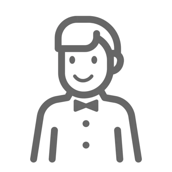 Аватар Лук Краватка Хлопчик Значок Стилі Контур — стоковий вектор