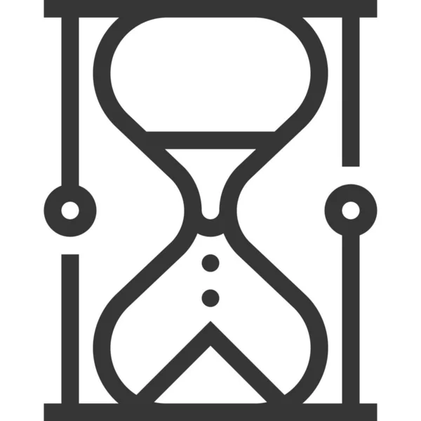 Reloj Fecha Límite Arena Temporizador Icono Estilo Esquema — Vector de stock